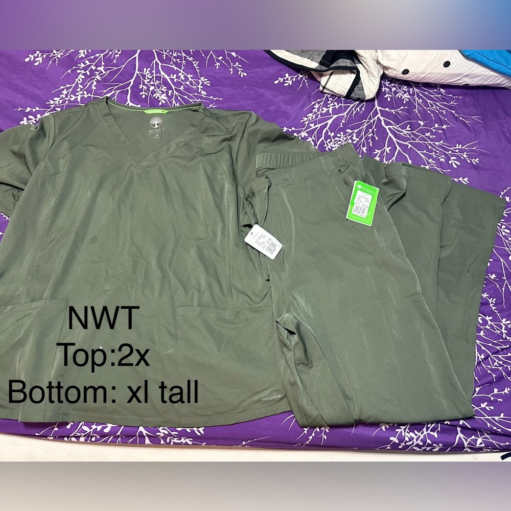 Olive green scrub set